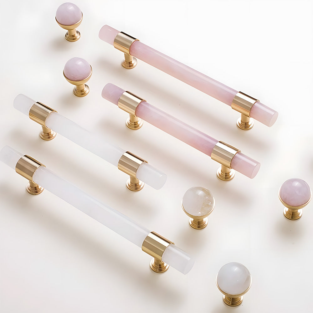 The Palais Collection | French Marble & Crystal Artisan Brass Pull