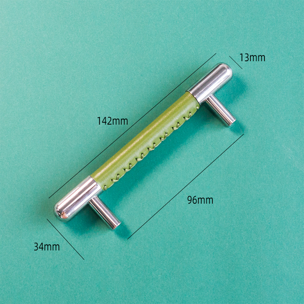 The Nexus Collection | Soft-Touch Leather & Stainless Steel Cabinet Pull