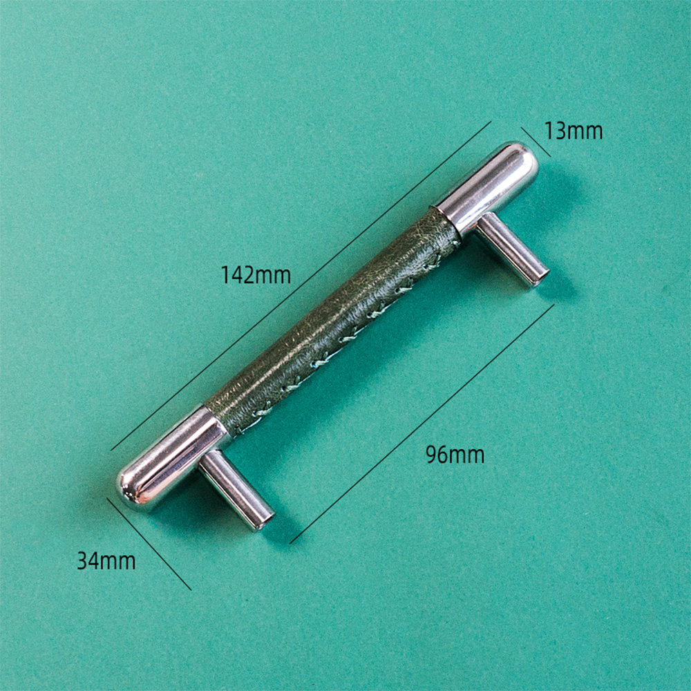 The Nexus Collection | Soft-Touch Leather & Stainless Steel Cabinet Pull