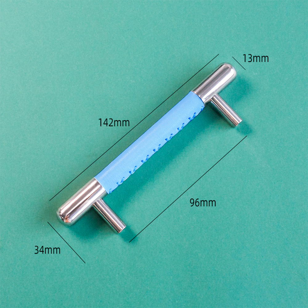 The Nexus Collection | Soft-Touch Leather & Stainless Steel Cabinet Pull