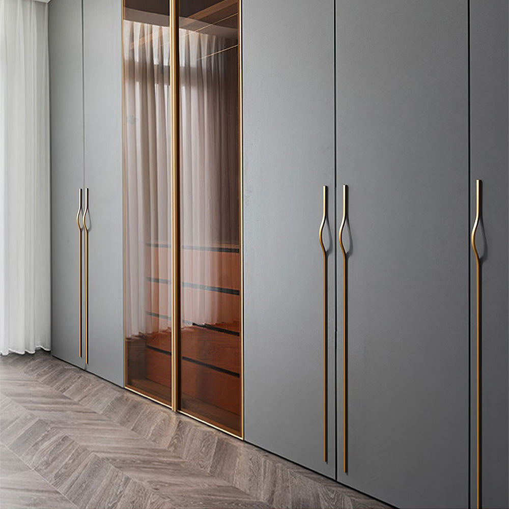 The Horizon Series | Extra-Long Architectural Cabinet Handles, 2-Pack, Black, Gray & Gold