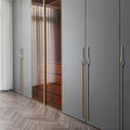 The Horizon Series | Extra-Long Architectural Cabinet Handles, 2-Pack, Black, Gray & Gold