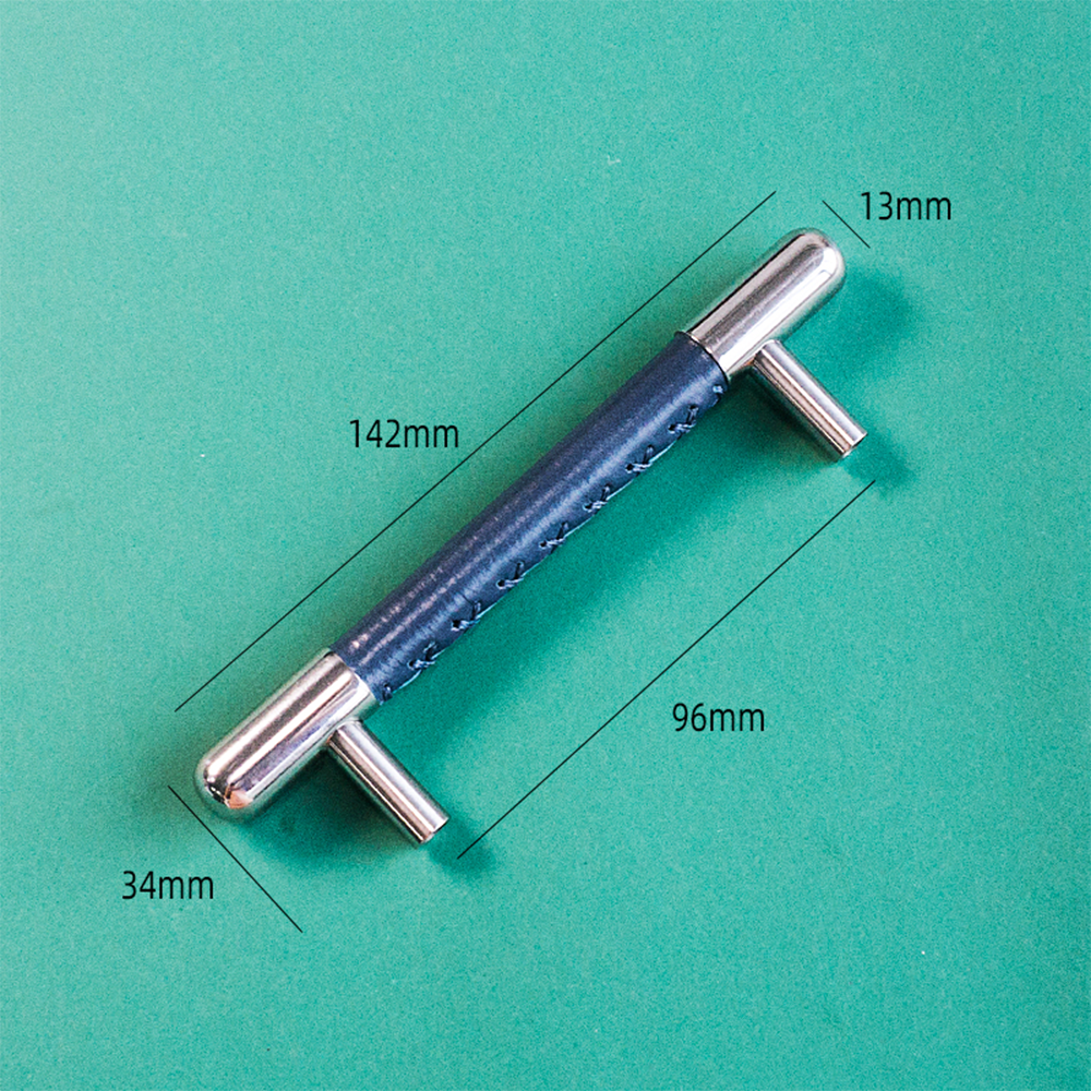 The Nexus Collection | Soft-Touch Leather & Stainless Steel Cabinet Pull