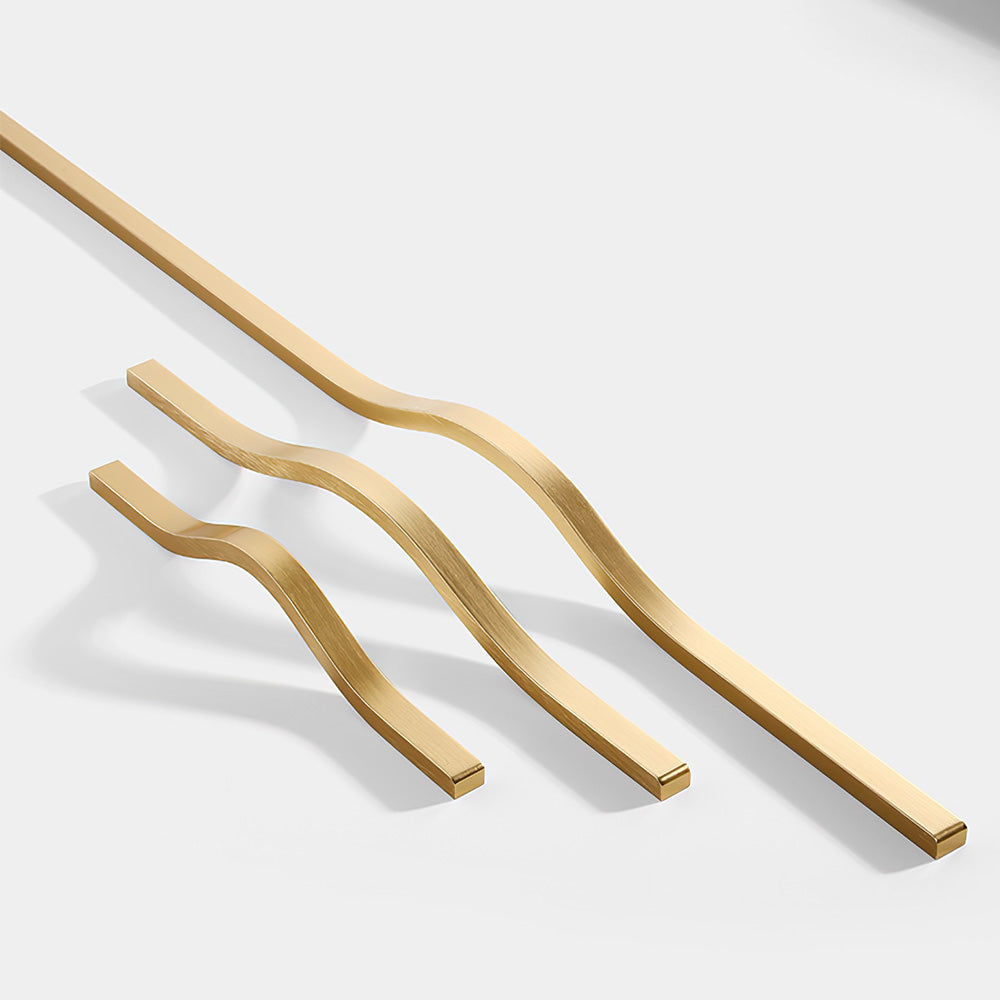 The Horizon Series | Extra-Long Architectural Cabinet Handles, 2-Pack, Black, Gray & Gold