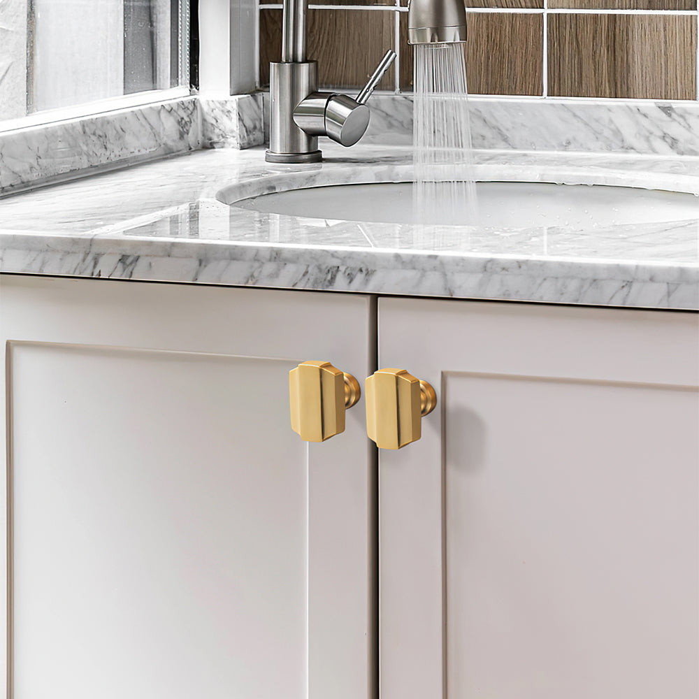 The Horizon Series | Linear Brass Kitchen Cabinet Pulls & Knobs, Gold & Coffee Finish