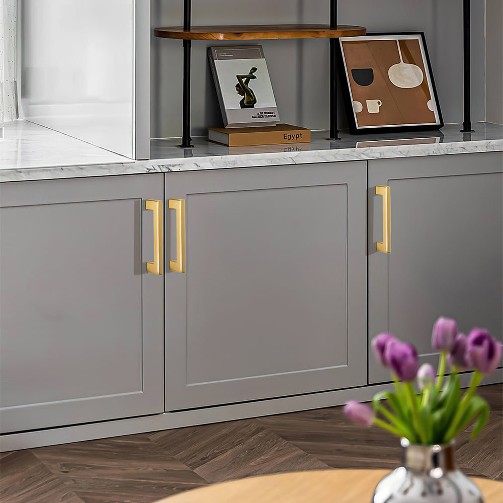 The Horizon Series | Linear Brass Kitchen Cabinet Pulls & Knobs, Gold & Coffee Finish