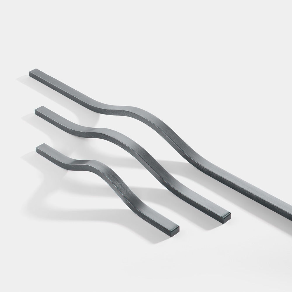 The Horizon Series | Extra-Long Architectural Cabinet Handles, 2-Pack, Black, Gray & Gold