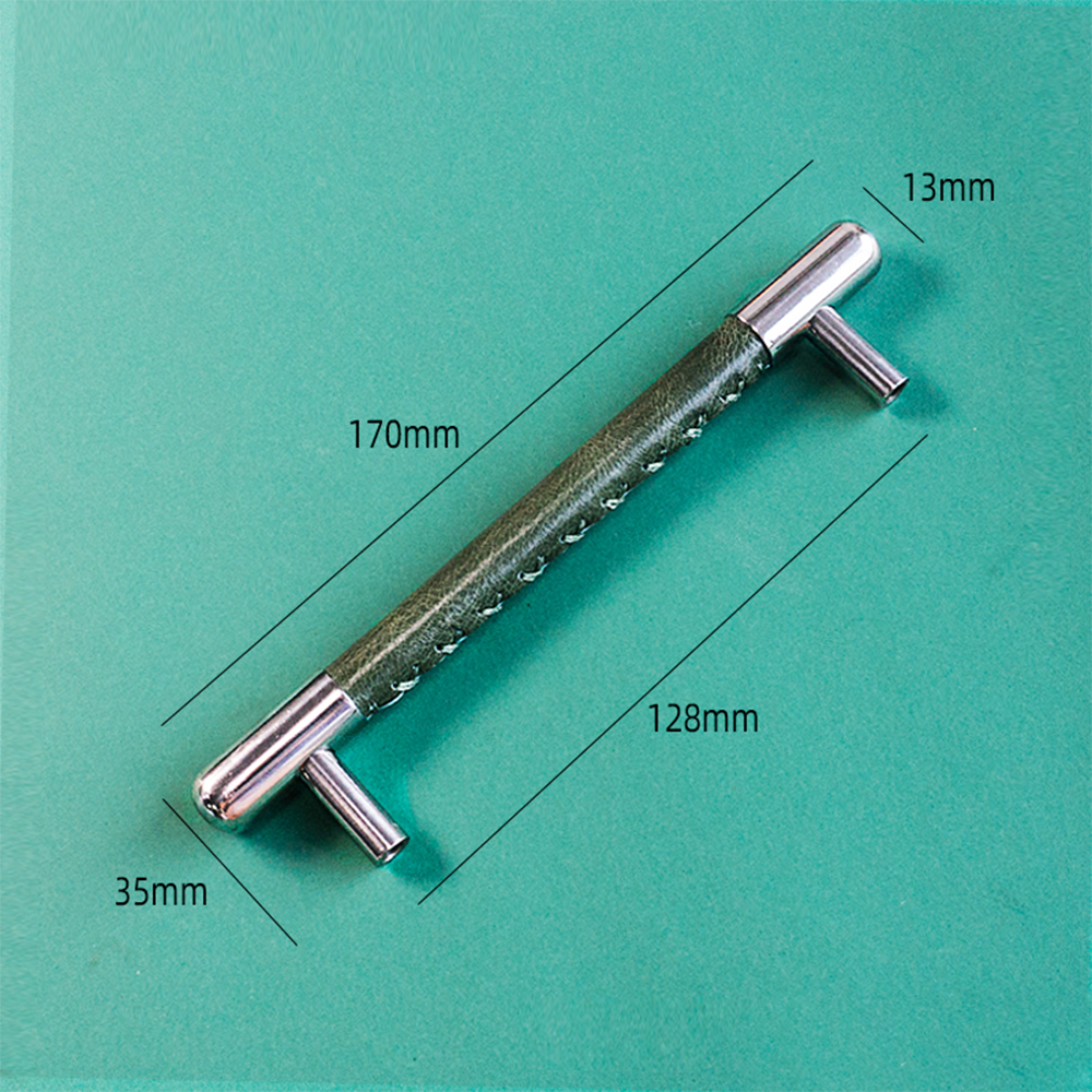 The Nexus Collection | Soft-Touch Leather & Stainless Steel Cabinet Pull