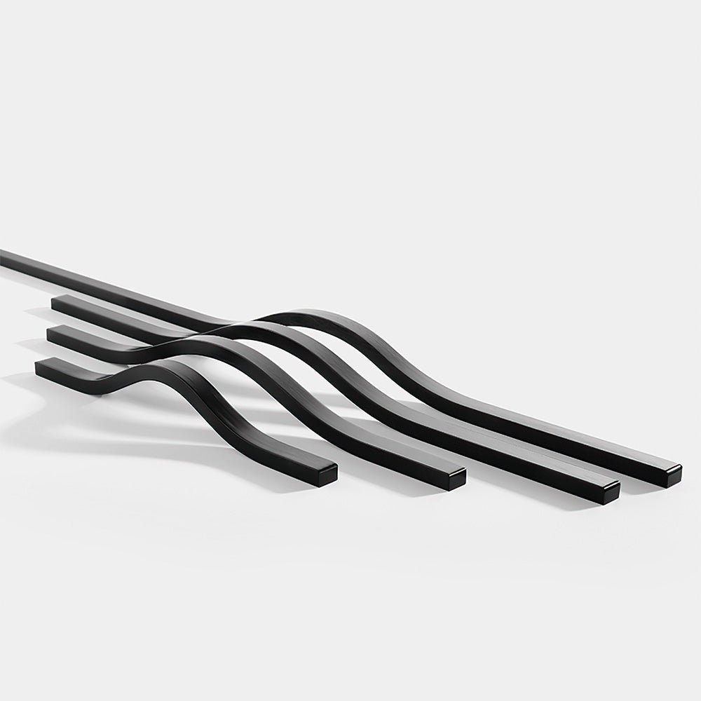 The Horizon Series | Extra-Long Architectural Cabinet Handles, 2-Pack, Black, Gray & Gold