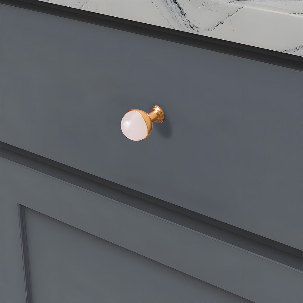 The Palais Collection | French Marble & Crystal Artisan Brass Pull