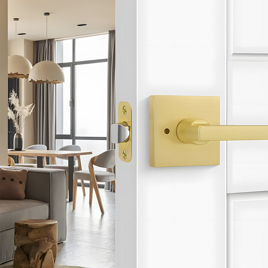The Horizon Series | Architectural Zinc Interior Door Lever, Brushed Gold Finish