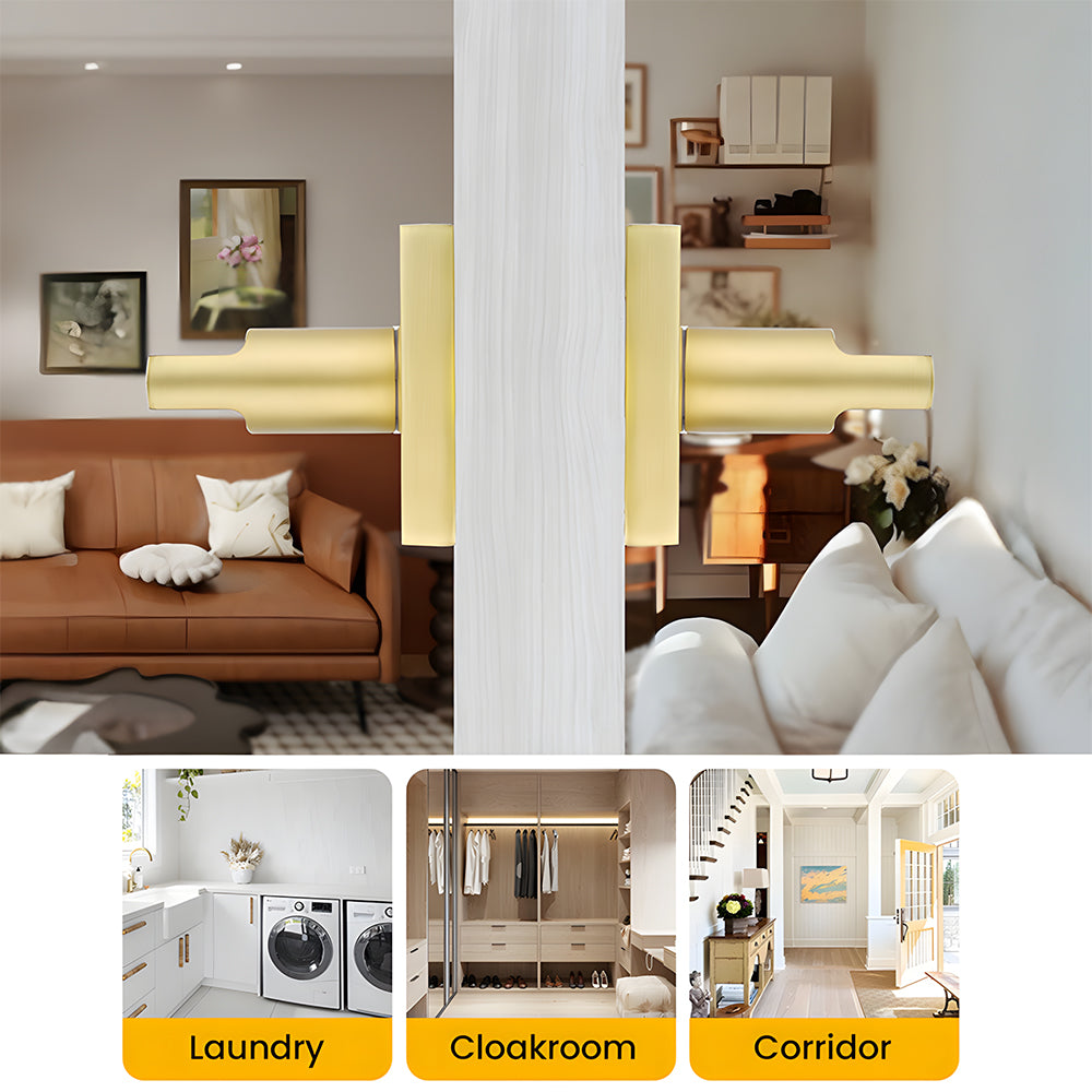The Horizon Series | Architectural Zinc Interior Door Lever, Brushed Gold Finish