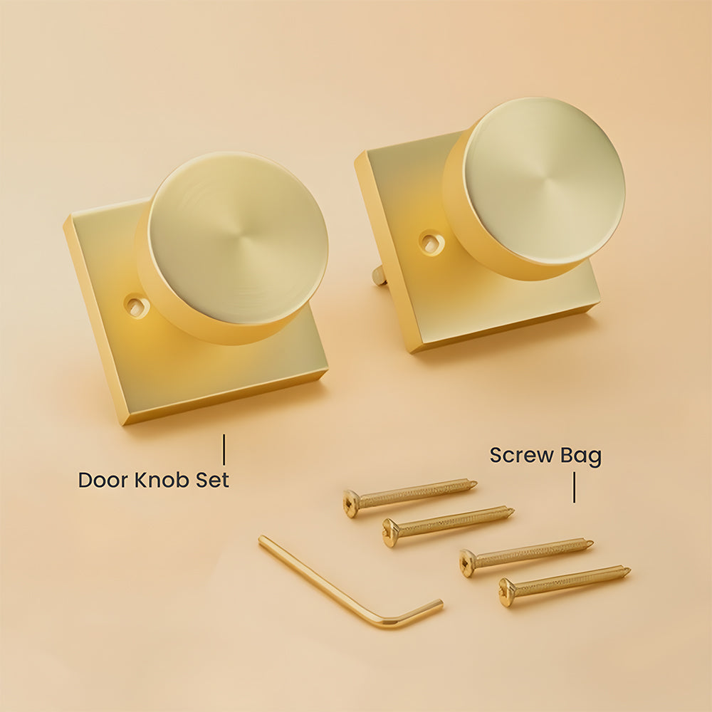 The Horizon Series | Architectural Square Dummy Door Knobs, Matte Black & Gold Finish