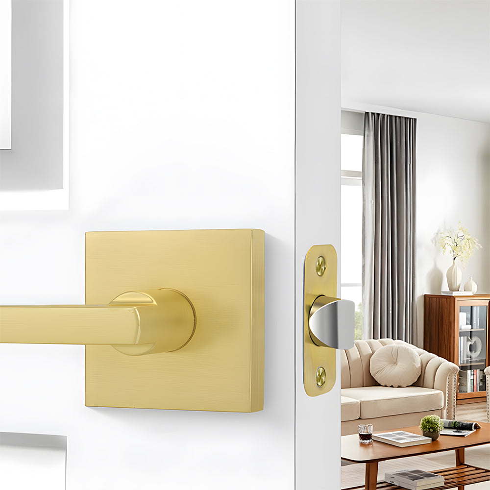The Horizon Series | Architectural Zinc Interior Door Lever, Brushed Gold Finish