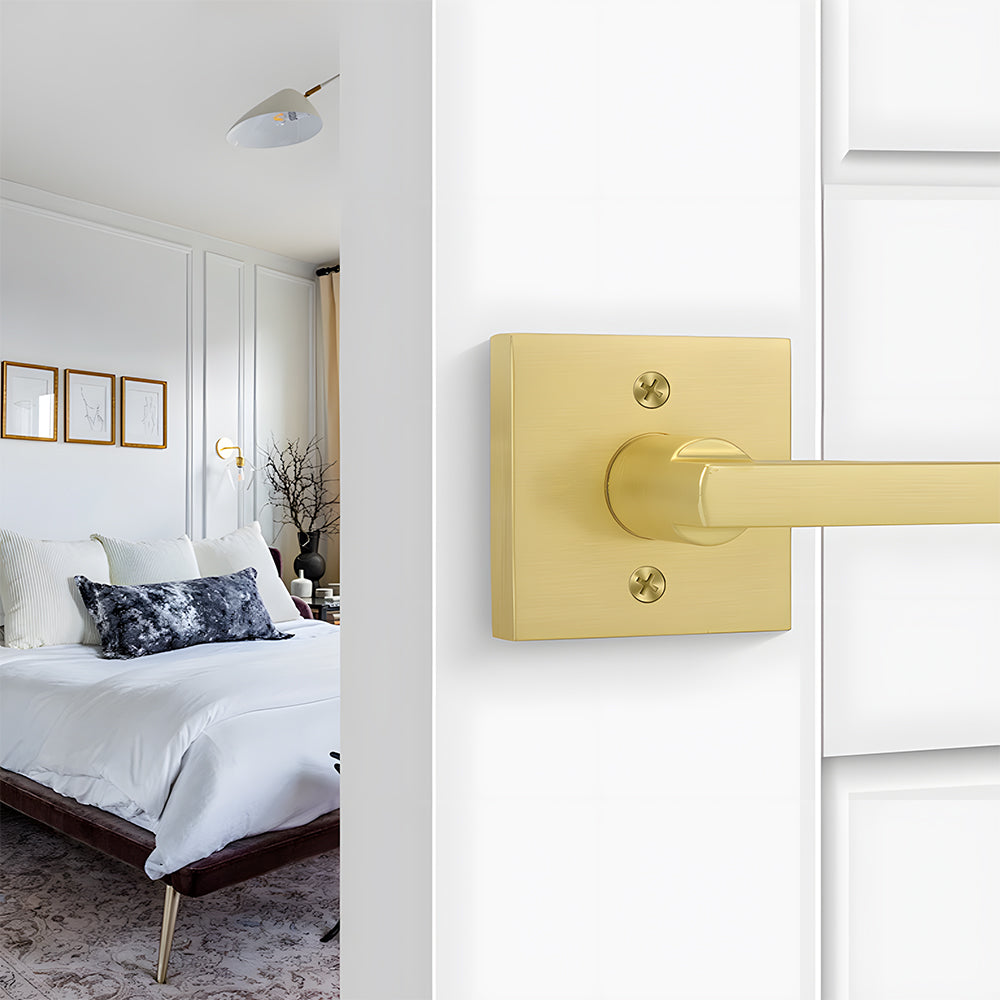 The Horizon Series | Architectural Zinc Interior Door Lever, Brushed Gold Finish