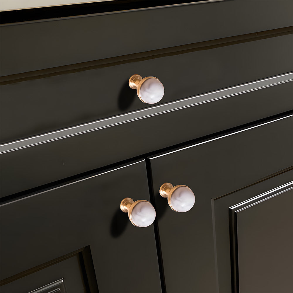 The Palais Collection | French Marble & Crystal Artisan Brass Pull
