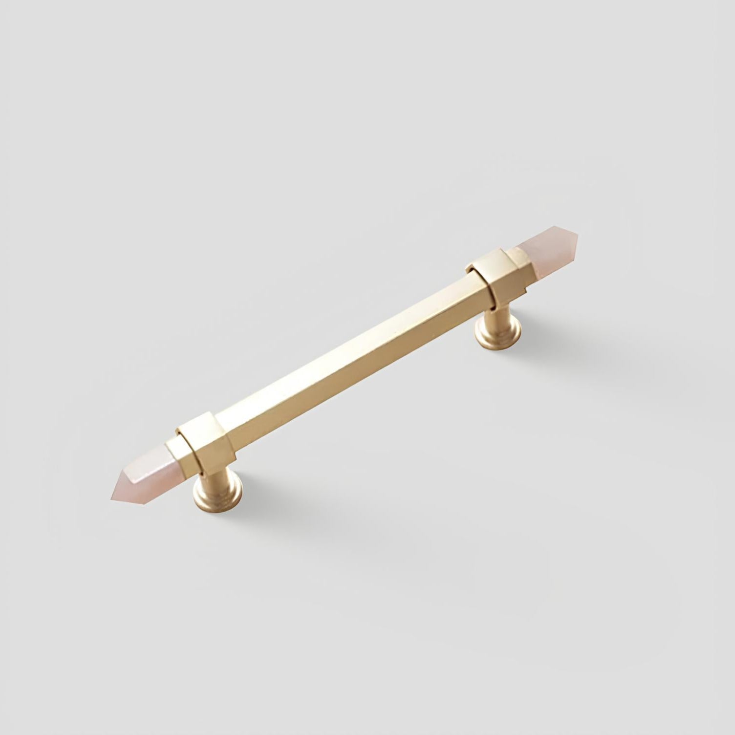The Prism Collection | Natural Crystal & Solid Brass Hexagonal Pull