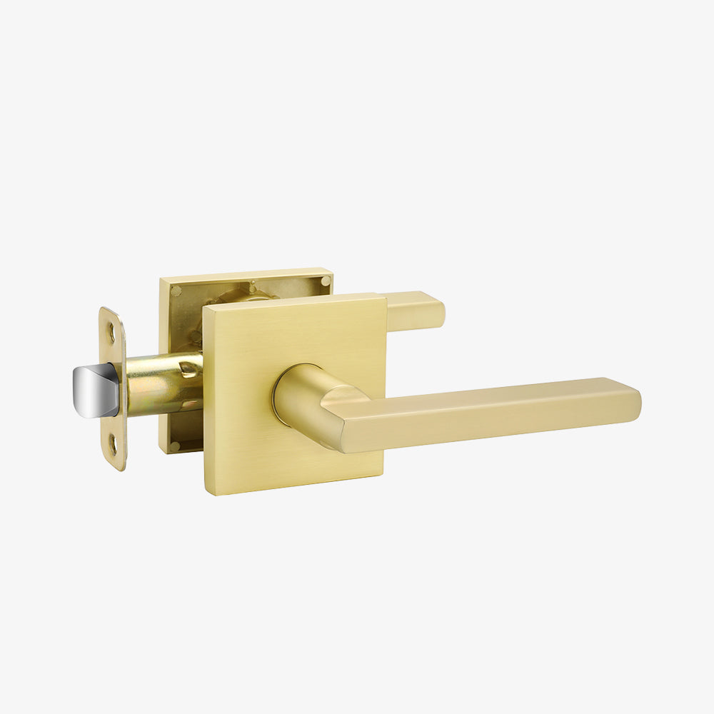 The Horizon Series | Architectural Zinc Interior Door Lever, Brushed Gold Finish