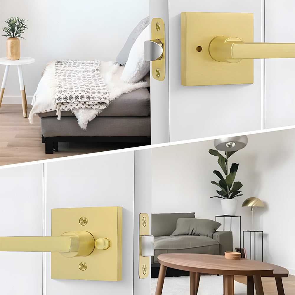 The Horizon Series | Architectural Zinc Interior Door Lever, Brushed Gold Finish