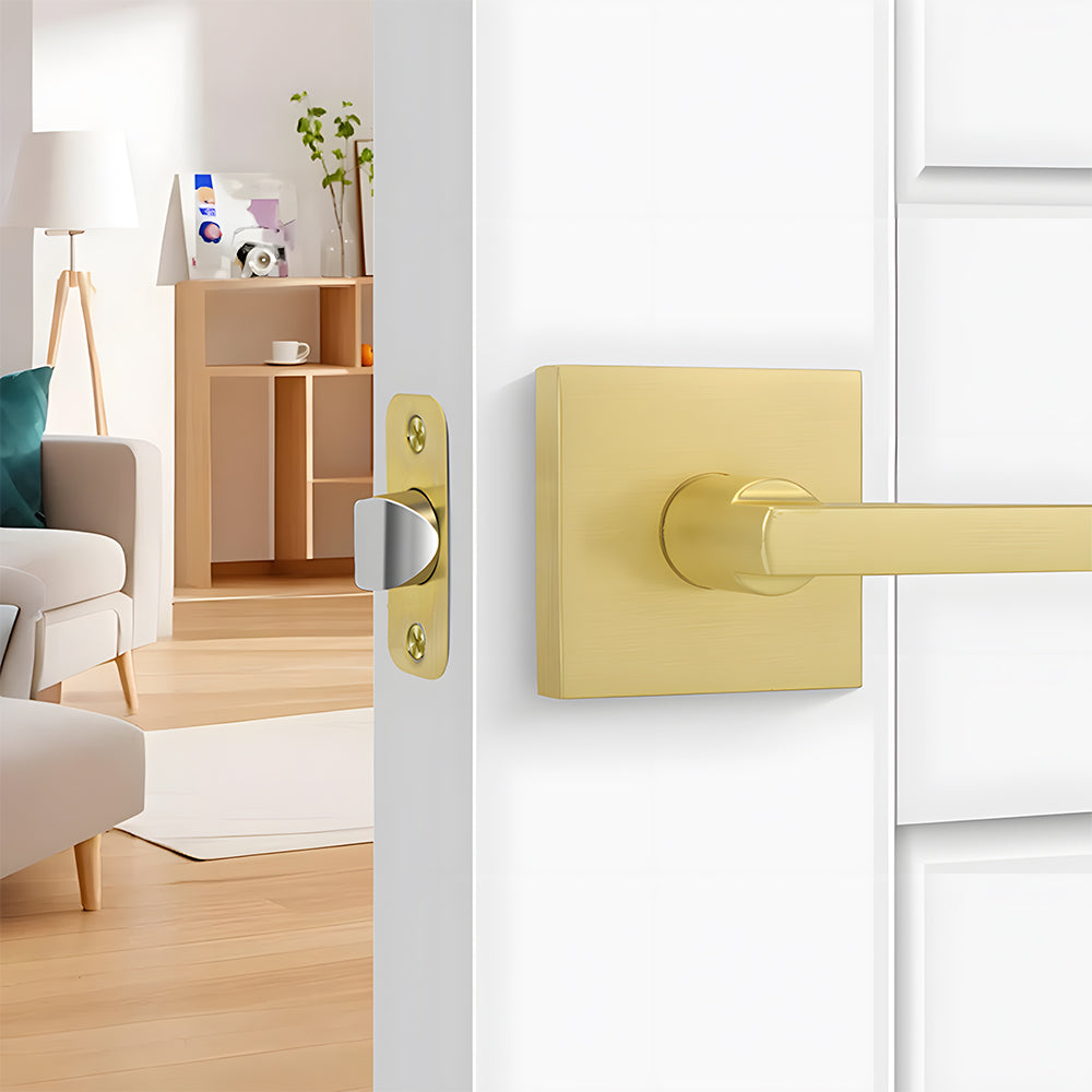 The Horizon Series | Architectural Zinc Interior Door Lever, Brushed Gold Finish