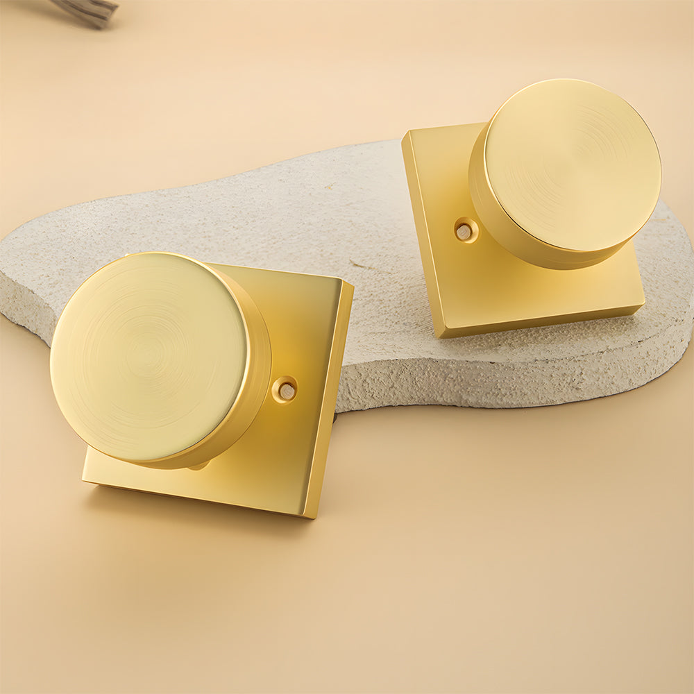 The Horizon Series | Architectural Square Dummy Door Knobs, Matte Black & Gold Finish