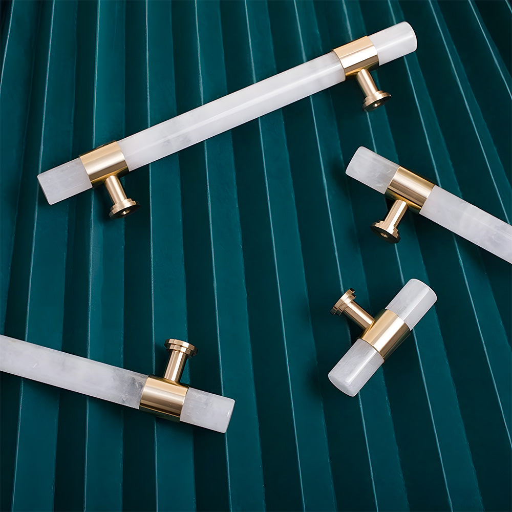 The Palais Collection | French Marble & Crystal Artisan Brass Pull