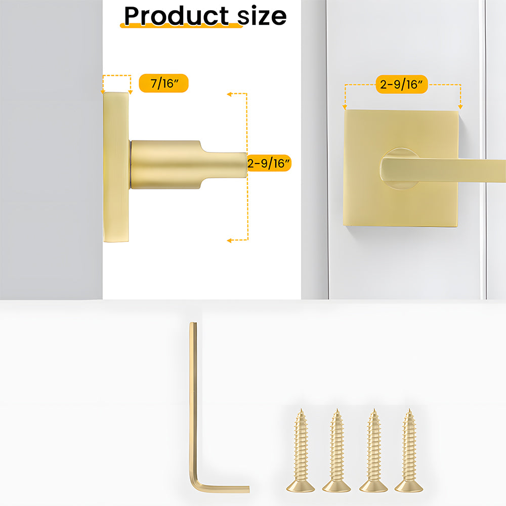 The Horizon Series | Architectural Zinc Interior Door Lever, Brushed Gold Finish