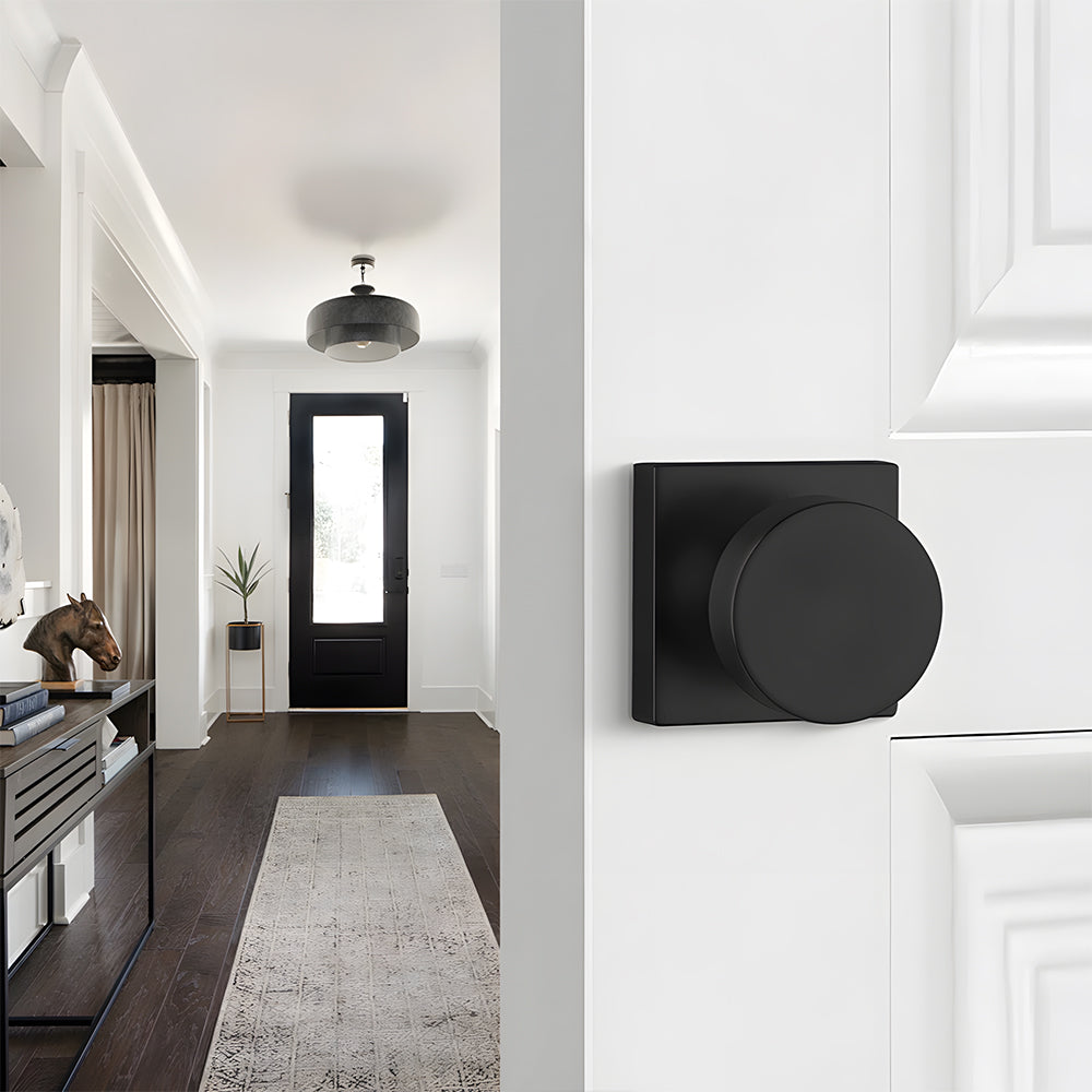 The Horizon Series | Architectural Square Dummy Door Knobs, Matte Black & Gold Finish