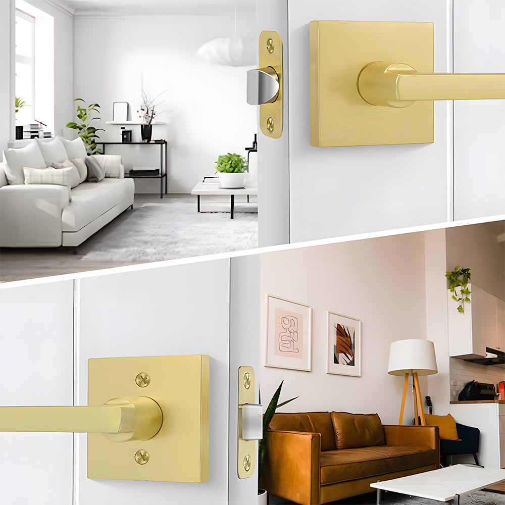 The Horizon Series | Architectural Zinc Interior Door Lever, Brushed Gold Finish