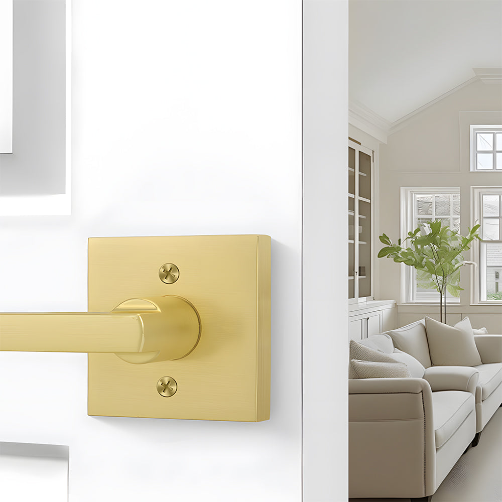 The Horizon Series | Architectural Zinc Interior Door Lever, Brushed Gold Finish