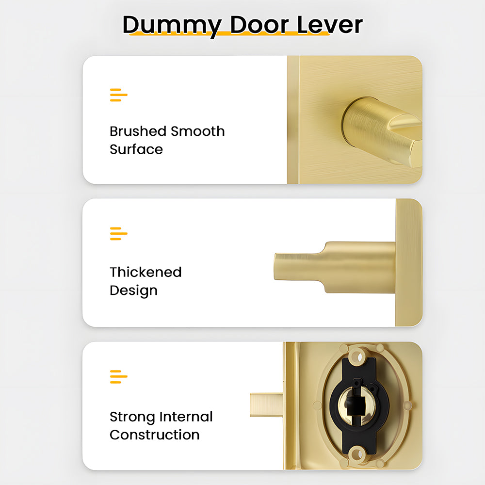 The Horizon Series | Architectural Zinc Interior Door Lever, Brushed Gold Finish