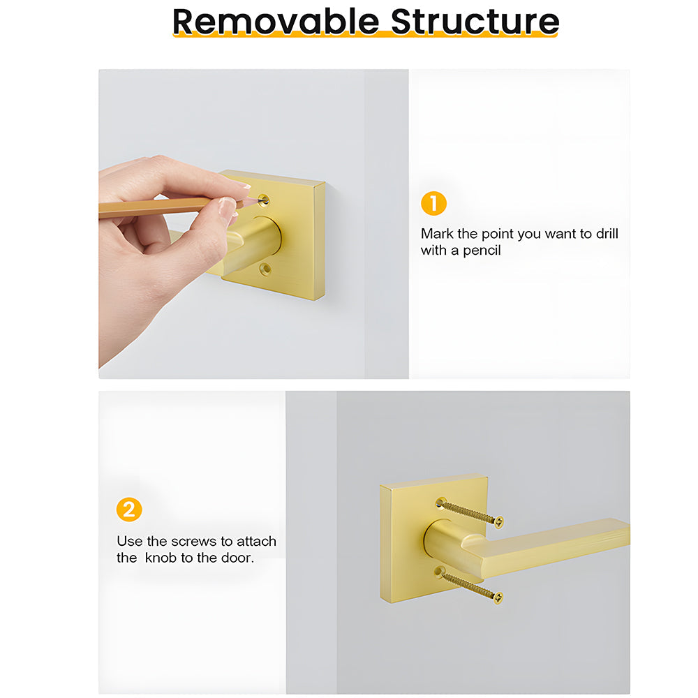 The Horizon Series | Architectural Zinc Interior Door Lever, Brushed Gold Finish
