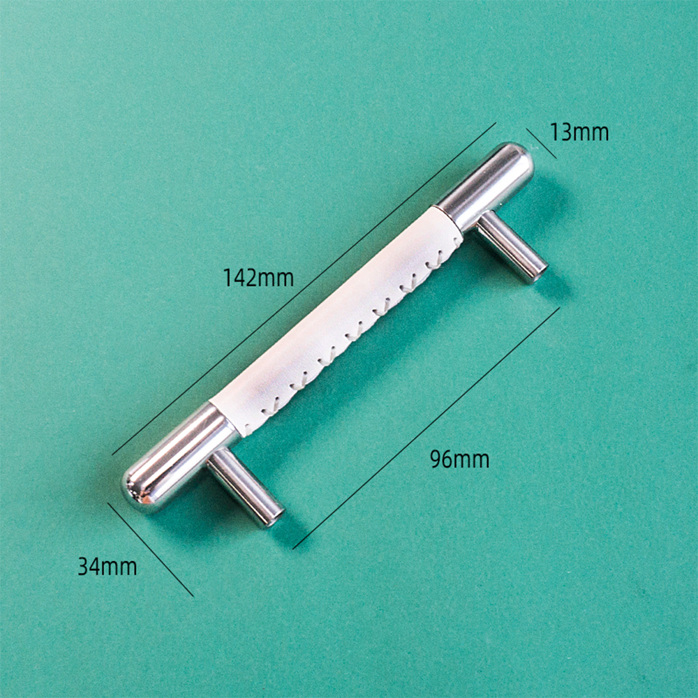 The Nexus Collection | Soft-Touch Leather & Stainless Steel Cabinet Pull