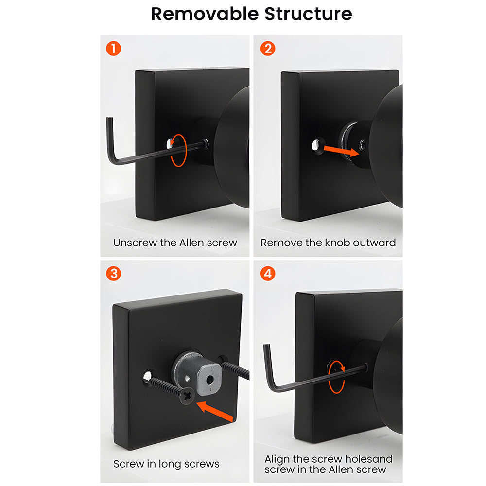 The Horizon Series | Architectural Square Dummy Door Knobs, Matte Black & Gold Finish