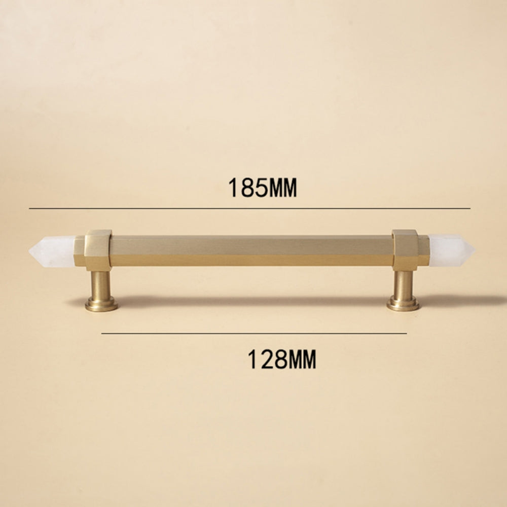 The Prism Collection | Natural Crystal & Solid Brass Hexagonal Pull
