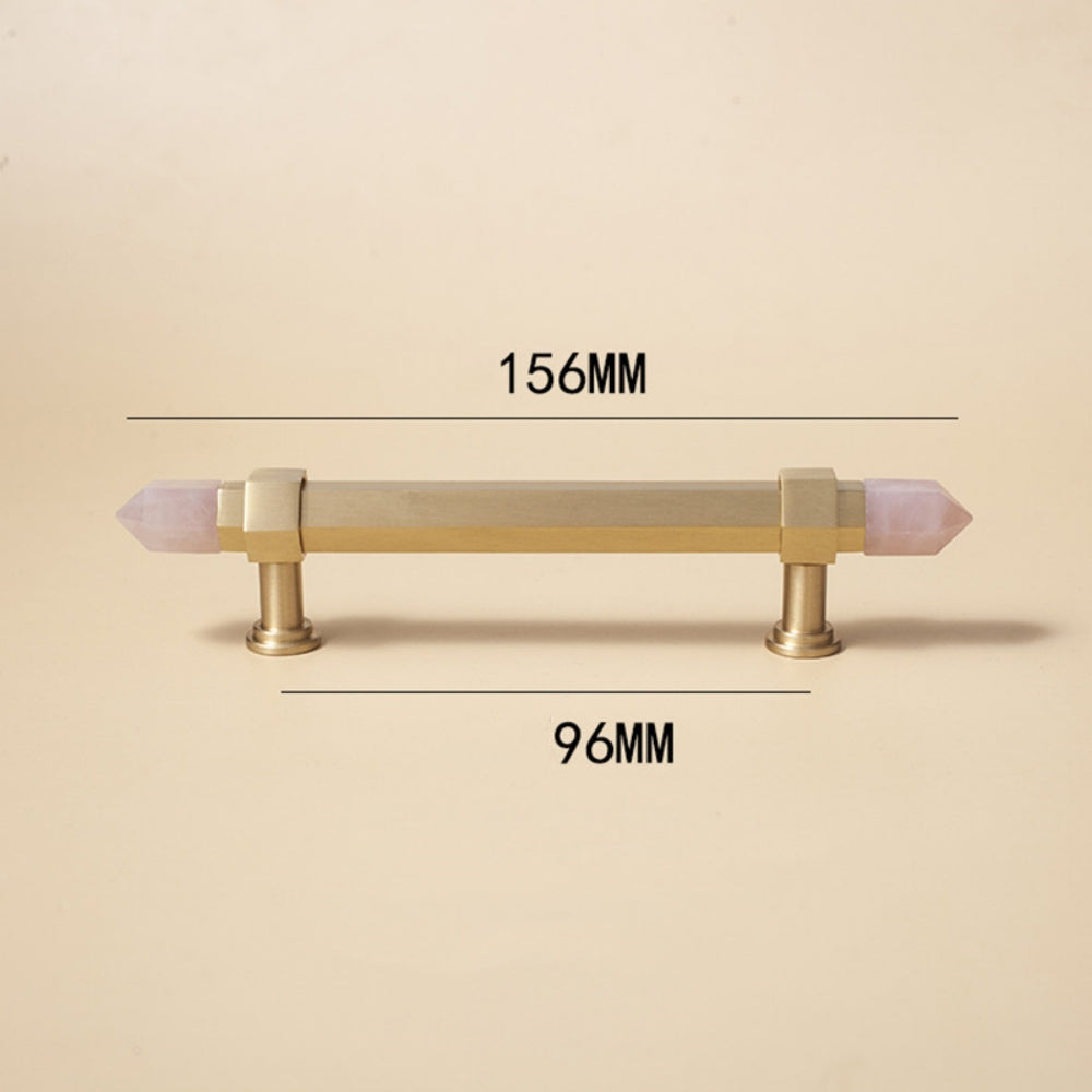 The Prism Collection | Natural Crystal & Solid Brass Hexagonal Pull