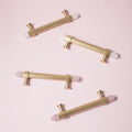 The Prism Collection | Natural Crystal & Solid Brass Hexagonal Pull